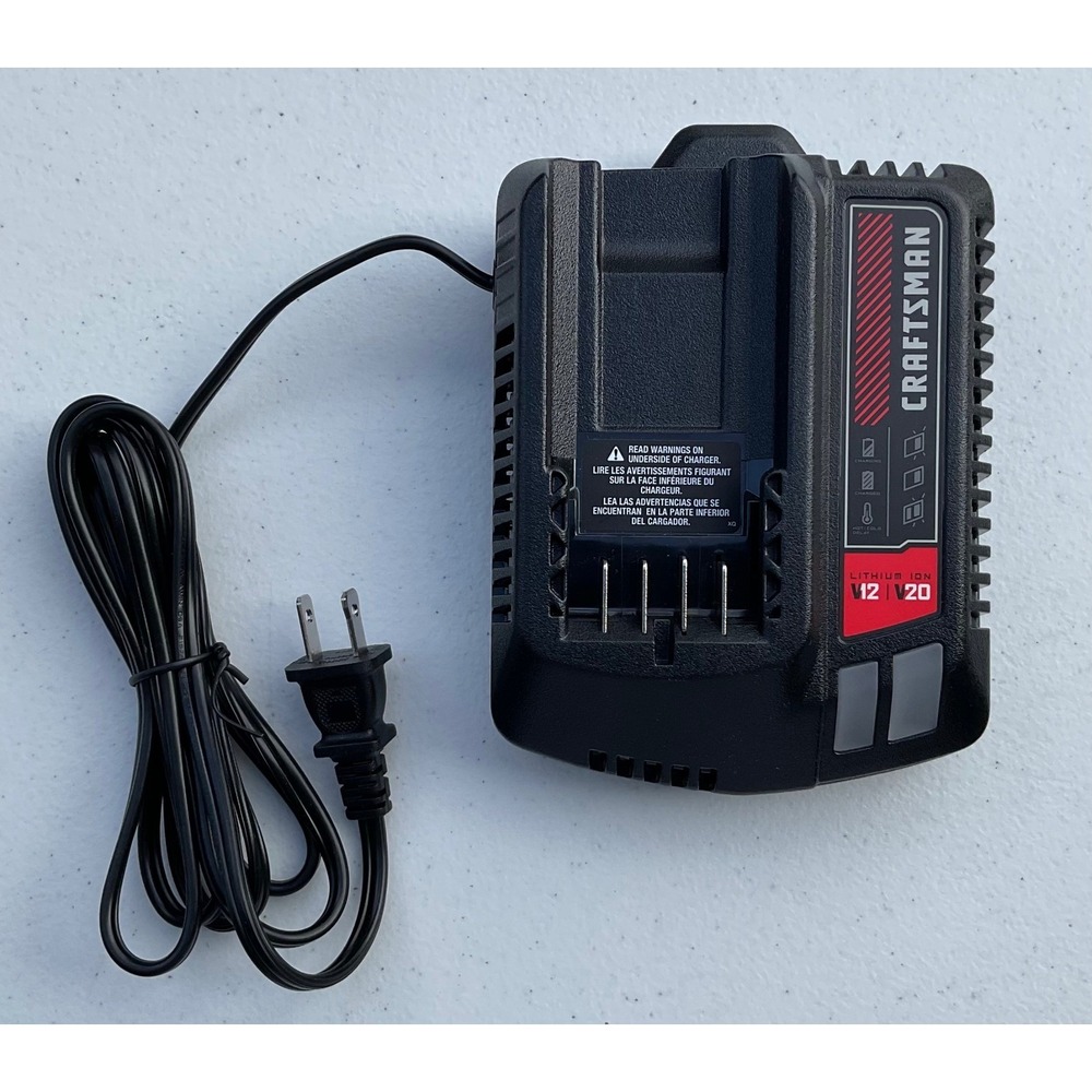 Craftsman CMCB100 V12 V20 Lithium Ion Battery Charger Type 1 Black Red 120V AC - Picture 3 of 5